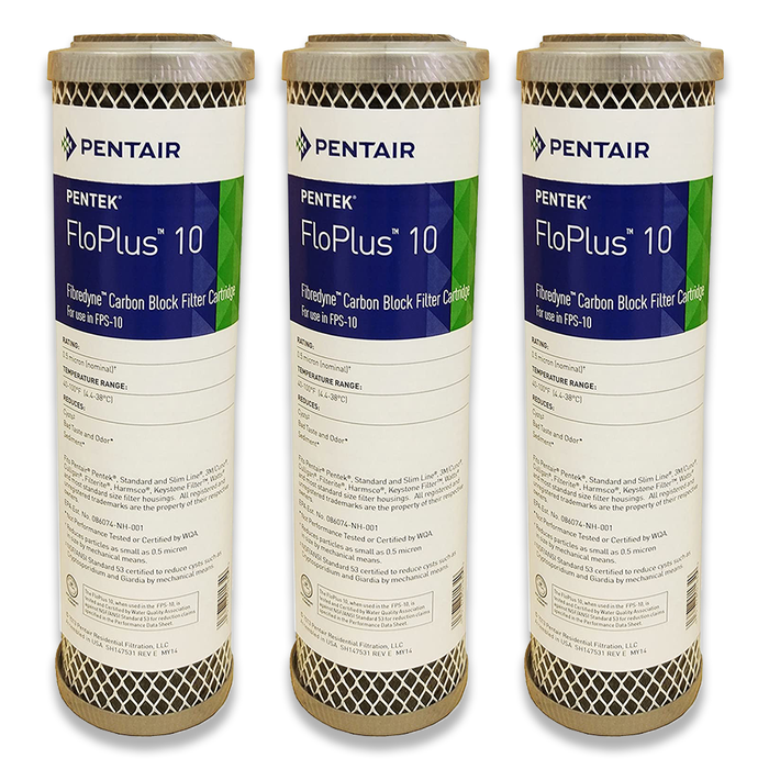 Pentair/ Pentek FloPlus 10, Fibredyne Carbon Block Water Filter - 10 inch