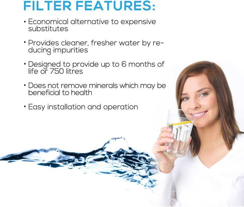 EcoAqua EFF-6032B Water Filter compatible with Panasonic NR-BG53V2, NR-BG53VW2, NR-B53V1, NR-B53V1-WB, NR-B53V1-X1D