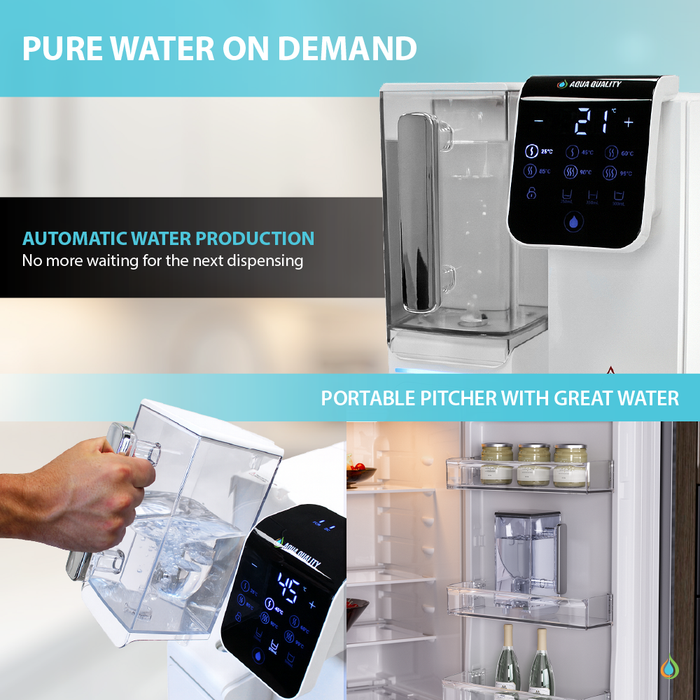 Aqua Quality Countertop Reverse Osmosis System with Instant Hot Water Dispenser and Drinking Water