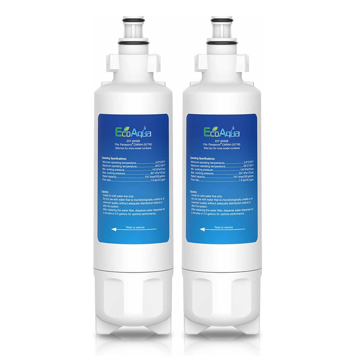 EcoAqua EFF-6032B Water Filter compatible with Panasonic NR-BG53V2, NR-BG53VW2, NR-B53V1, NR-B53V1-WB, NR-B53V1-X1D