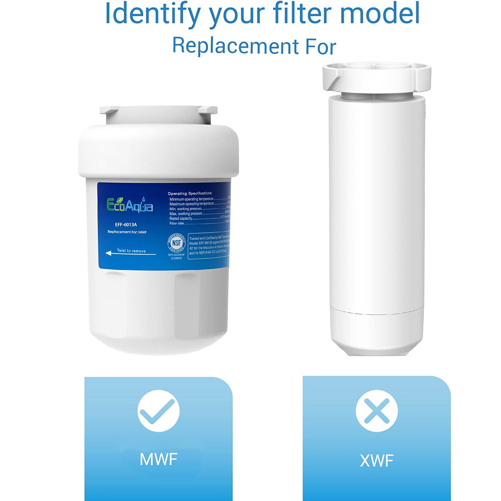 EcoAqua EFF-6013A GE SmartWater MWF, MWFA, MWFAP Compatible Water Filter