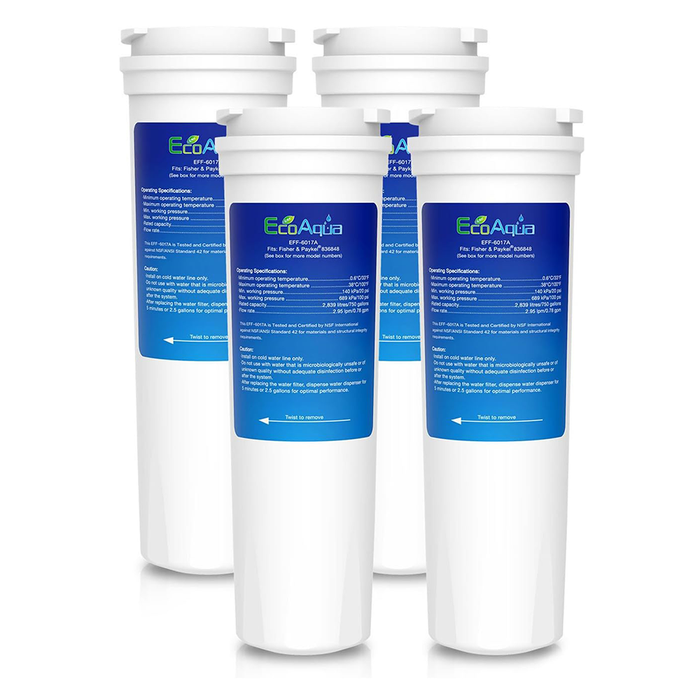 EcoAqua EFF-6017A Water Filter compatible with Fisher & Paykel 836848, 836860, ActiveSmart, E402B, E402BRXFDU, E442B