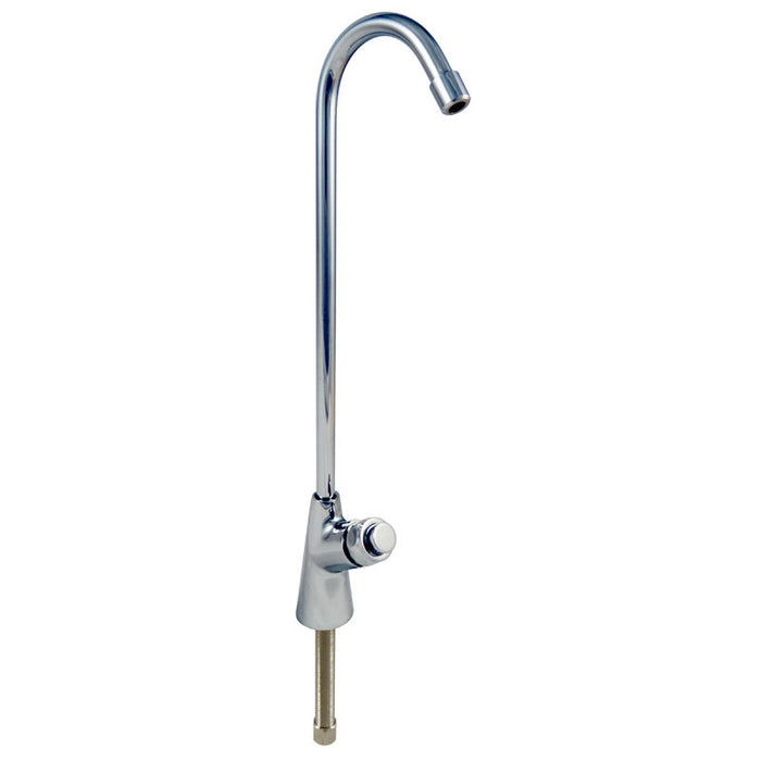 Push Button Tall Spout - Chrome Tap with 7/16" threaded stud