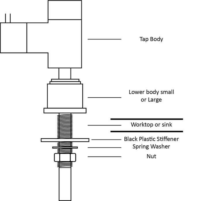 Long Reach Faucet Tap - Ceramic Disc Valve - Chrome