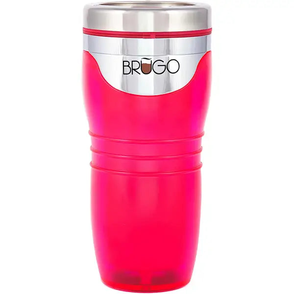 BruGo Leak Proof Insulated Travel Mug with Built-In Temperature Control Chamber in Retro Colour