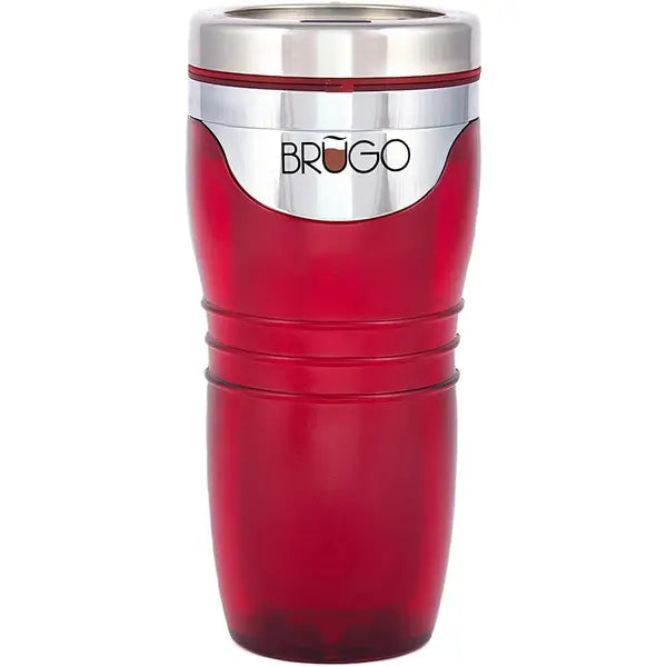 BruGo Leak Proof Insulated Travel Mug with Built-In Temperature Control Chamber in Retro Colour
